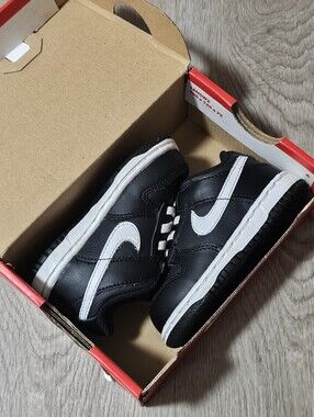Nike Dunk Low TD Black White Toddler 5C Boxed